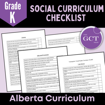 Preview of Alberta Kindergarten Social Curriculum Checklist 