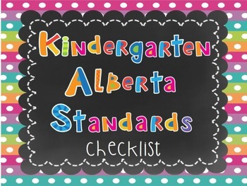 Preview of Alberta Kindergarten Standards Checklist 2017