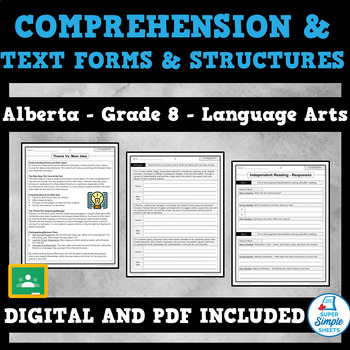 Preview of Alberta Language Arts ELA - Grade 8 - Comprehension, Text Forms & Structures