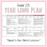 Alberta Long Range/Year Plan for Grade 2/3 | Editable