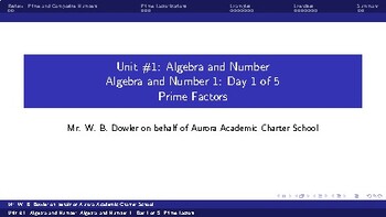 Preview of Prime Factorization (Math 10C AN1 Day 1 of 5)