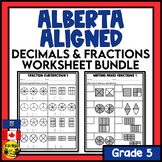Alberta Math Curriculum Decimals and Fractions Worksheet B