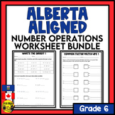 Alberta Math Curriculum Number Operations Worksheet Bundle