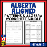 Alberta Math Curriculum Patterns and Algebra Worksheet Bun