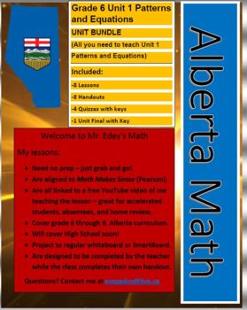 Preview of Alberta Math Grade 6 Unit 1 Patterns and Equations Unit Bundle (Old Curriculum)