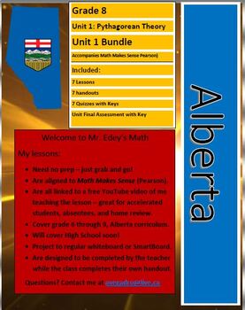 Preview of Alberta Math Grade 8 Unit 1: Pythagorean Theory Unit Bundle