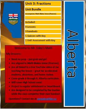 Preview of Alberta Math Grade 8 Unit 3 Fractions Bundle