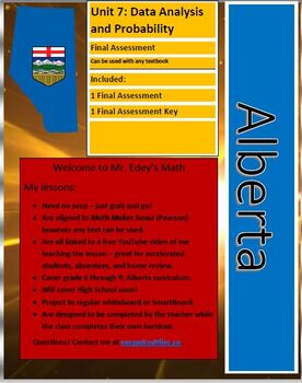 Preview of Alberta Math Grade 8 Unit 7 Data Analysis and Probability BUNDLE.