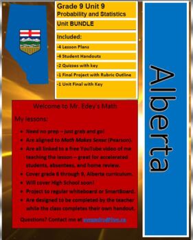 Preview of Alberta Math Grade 9 Unit 9 Probability and Statistics UNIT BUNDLE