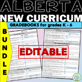 Alberta New Curriculum BUNDLE | K - 6 GRADEBOOKS | Assessm