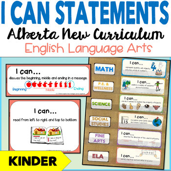Preview of Alberta New Curriculum | Kindergarten I CAN STATEMENTS for ELA Learning Outcomes
