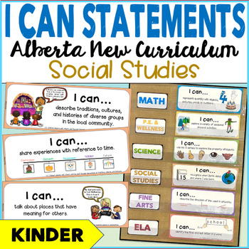 Preview of Alberta New Curriculum | Kindergarten I CAN STATEMENTS for Social Studies