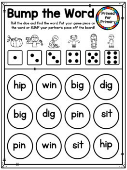 Alberta Phonics Curriculum Unit 1: CVC Short Vowels Word Bump | TPT