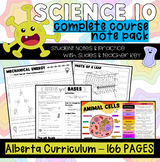 Alberta Science 10 Complete Course Note Package with Pract