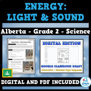 Preview of Alberta - Science - Grade 2 - Energy (Light and Sound) - NEW 2023 Curriculum