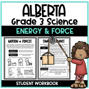 Preview of Alberta - Science - Grade 3 - Energy and Force Workbook - New Curriculum