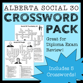 Preview of Alberta Social Studies 30 Crossword Pack