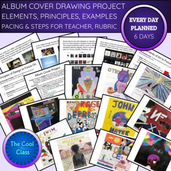 Album Cover Drawing Project Slideshow With Student Art Examples | TPT