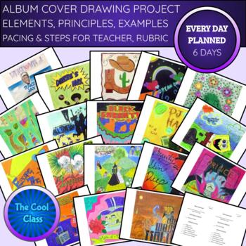 Album Cover Drawing Project Slideshow With Student Art Examples | TPT