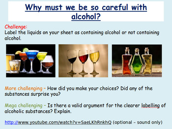 Preview of Alcohol - Presentation and Worksheets