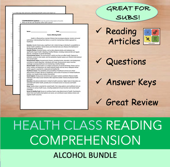Preview of Alcohol - Bundle Reading Passages with Questions & Answers