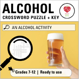 Alcohol Crossword Puzzle: Alcohol Activity, Drinking Dange