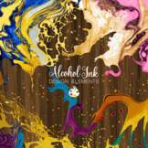 Alcohol Ink - Abstract Acrylic Paint Background Design Elements