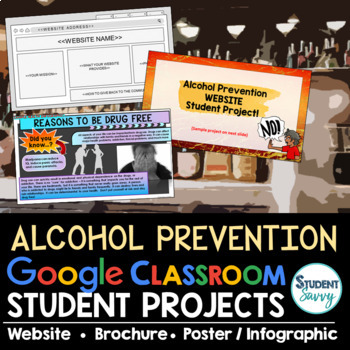 Preview of Alcohol Prevention Projects Google Classroom | Health Projects Middle School 