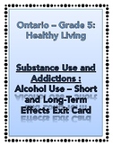 Alcohol Use: Short and Long-Term Effects Exit Card