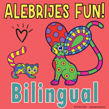 Preview of Alebrijes Craft Day of the Dead activities and art in Spanish and English.