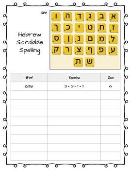 Alef Bet Hebrew Sight Word Centers by The Jewish Teacher | TPT