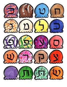 Preview of Hebrew Ice Cream Aleph Bet Cone Reading game