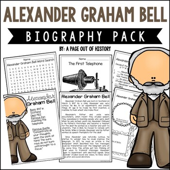 Preview of Alexander Graham Bell Biography Unit Pack Research Project Famous Inventors