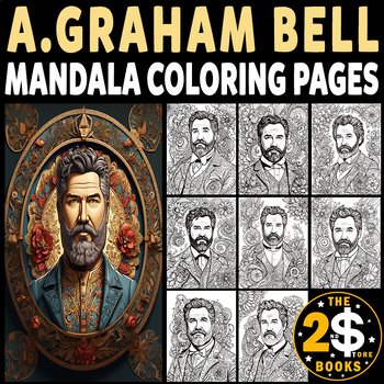 Preview of Alexander Graham Bell Mandala Coloring Book – 10 Pages