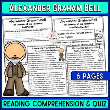 Preview of Alexander Graham Bell Nonfiction Reading Passage and Activities, Inventors Day