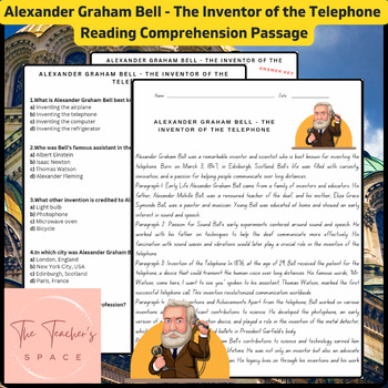 Preview of Alexander Graham Bell - The Inventor of the Telephone Reading Comprehension Pa..
