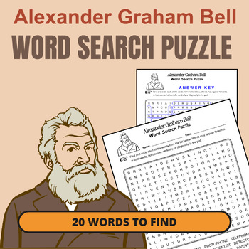 Preview of Alexander Graham Bell Word Search Puzzle - Pioneers