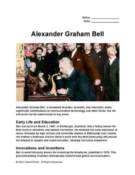 Preview of Alexander Graham Bell and the Invention of the Telephone Worksheet