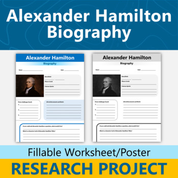 Preview of Alexander Hamilton Biography Research Project