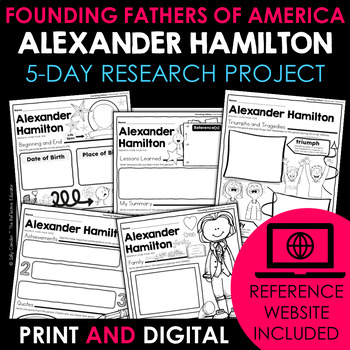 Preview of Alexander Hamilton | Founding Father | Social Studies Research Project