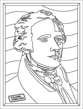 Preview of Alexander Hamilton - Founding Fathers, Art, Social Studies Coloring Page