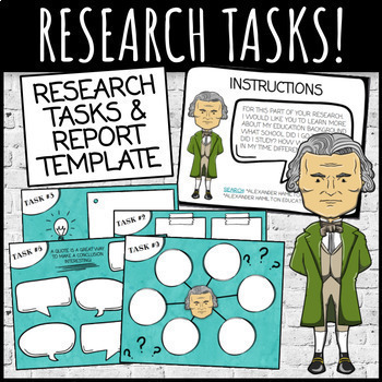 Preview of Alexander Hamilton Research Tasks and Report Template DISTANCE LEARNING