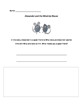 Alexander And The Wind Up Mouse Writing Activity By Kayla Flagg Tpt