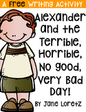 Alexander's Horrible Day! (a writing activity)