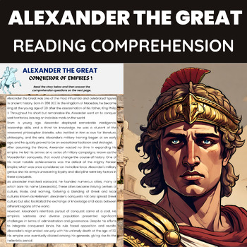 Preview of Alexander the Great Biography Reading Comprehension | Ancient History