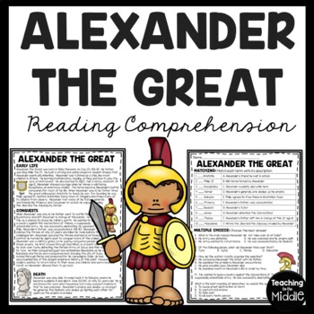 Preview of Alexander the Great Biography Reading Comprehension Worksheet Ancient Greece