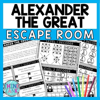 Preview of Alexander the Great Escape Room - Task Cards - Reading Comprehension