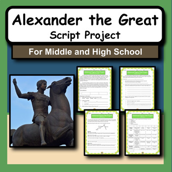 Preview of Alexander the Great Research Activity and Script Writing Project for ELA/History