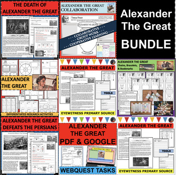 Preview of BUNDLE ALEXANDER THE GREAT Research Project Biography Graphic Organizer