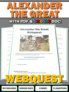 Preview of Alexander the Great - Webquest with Key (Google Doc Included)